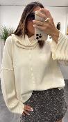 Pull col rond + cache cou amovible ivoire 054-260004 BSB 