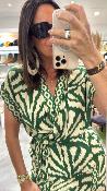 Top cache coeur vert et beige TIPHAINE LPE