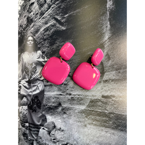 Boucles Oreilles percées fushia Rio