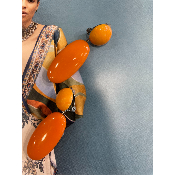Boucles Oreilles clips orange Maldives