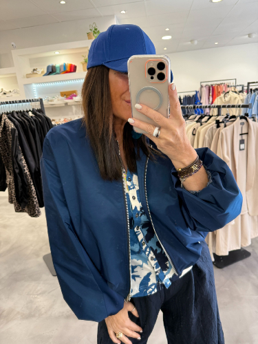 Veste bomber effet satin marine VHI4JGE IMPERIAL
