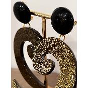 Boucles Oreilles pailleté doré
