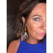 Boucles Oreilles orange transparent 