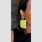 Boucles Oreilles lola Jaune miroir