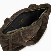Sac cabas en fausse fourrure marron kaki Carolina 