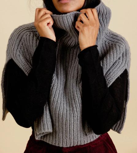 Pull poncho court Gris MARO EK