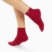 Chaussettes Amy rouges côtelées CH003RG
