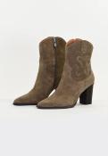Bottines cuir à talons AZALEE taupe 