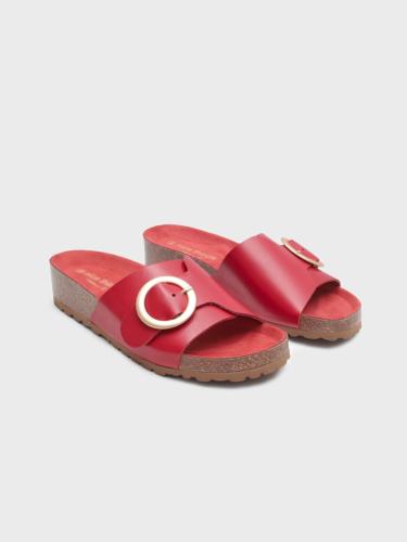 Sandales bio compensées rouge brique WSU003 Nicetings