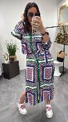 Robe longue imprimé vert  Rami LPE