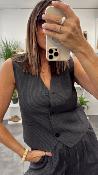 Gilet de barman anthracite et lignes grises SISTER G&M