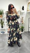 Robe longue imprimée bordeaux ALOQYAICA DIXIE
