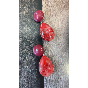 Boucles Oreilles clips  rose marbré Cuba