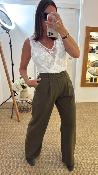 Pantalon fluide à pinces kaki M8414P