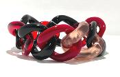 Bracelet maillons à enfiler rouge noir 