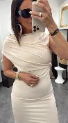 Robe drapé beige 50991179 MM