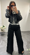 Pantalon cargo noir KSPA7629 KKS