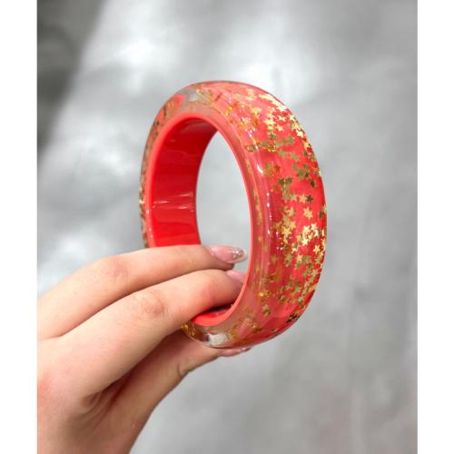 Bracelet jonc rose étoiles