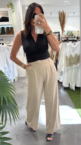 Pantalon large beige KXPA0273 KKS