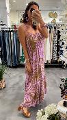 Robe longue lilas et marron M2387A MR