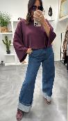 Pull fluide col rond bordeaux 054-210062 BSB
