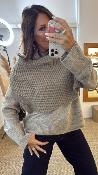 Pull poncho court camel taupe MARO EK