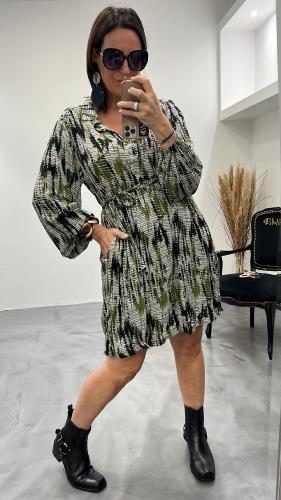 Robe courte vert et noir LYA