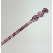Pic à cheveux plat transparent acétate de cellulose rose