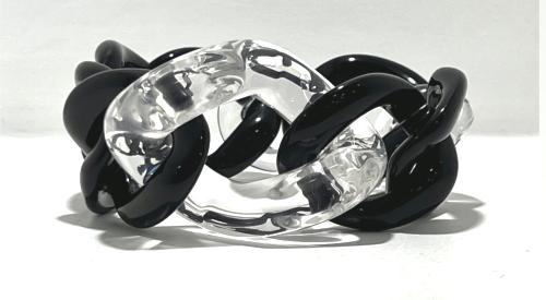 Bracelet maillons à enfiler noir et transparent XL