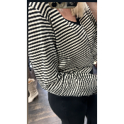 Top Marinière beige & noir Stan