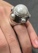 Bague argenté et perle 