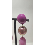 Boucles Oreilles perle violet