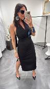 Robe mi longue noir PERLA G&M