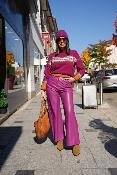 Pantalon Simili cuir fuxia  P845Y086 DIXIE