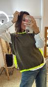 Pull débardeur kaki avec lien jaune fluo M88052004 IMPERIAL