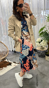 Robe longue à imprimés Megan bleu multi 442715 WHITE STUFF 