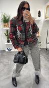 Veste Blazer à Carreaux rouge et gris M6287G MEME ROAD