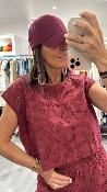Top broderie bordeaux 053-210091 BSB