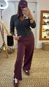 Pantalon fluide uni bordeaux NOBLESSE G&M