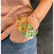 Bracelet maillons à enfiler translucide vert