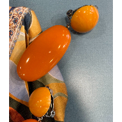 Boucles Oreilles clips orange Maldives