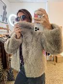 SHONNA veste en fausse fourrure grège G&M