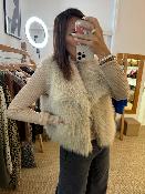 Veste fausse fourrure sans manches beige 52420299 MM 