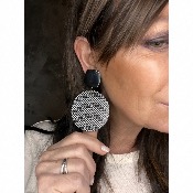 Boucles Oreilles Dakar noir blanc