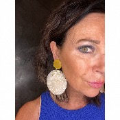 Boucles Oreilles beige 