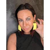 Boucles Oreilles lola Jaune miroir