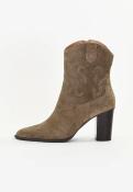 Bottines cuir à talons AZALEE taupe 