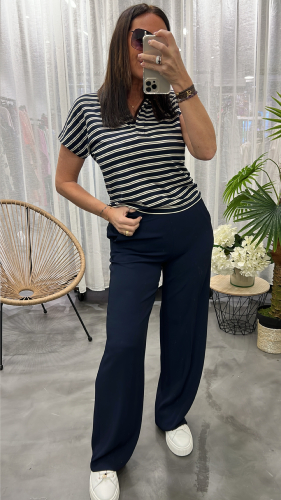 Pantalon fluide bleu marine  P4L0JHX