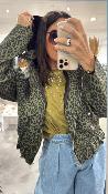 T-shirt à strass olive M37F0252 SOUVENIR