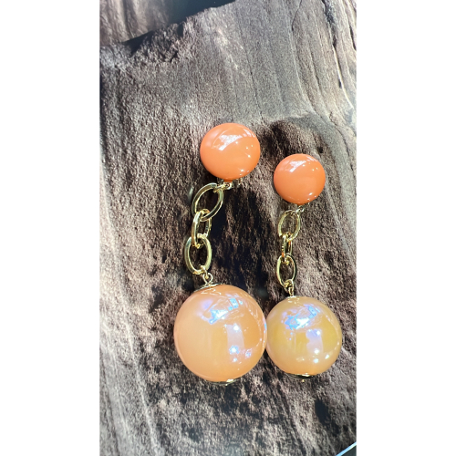Boucles Oreilles clips orange Irma